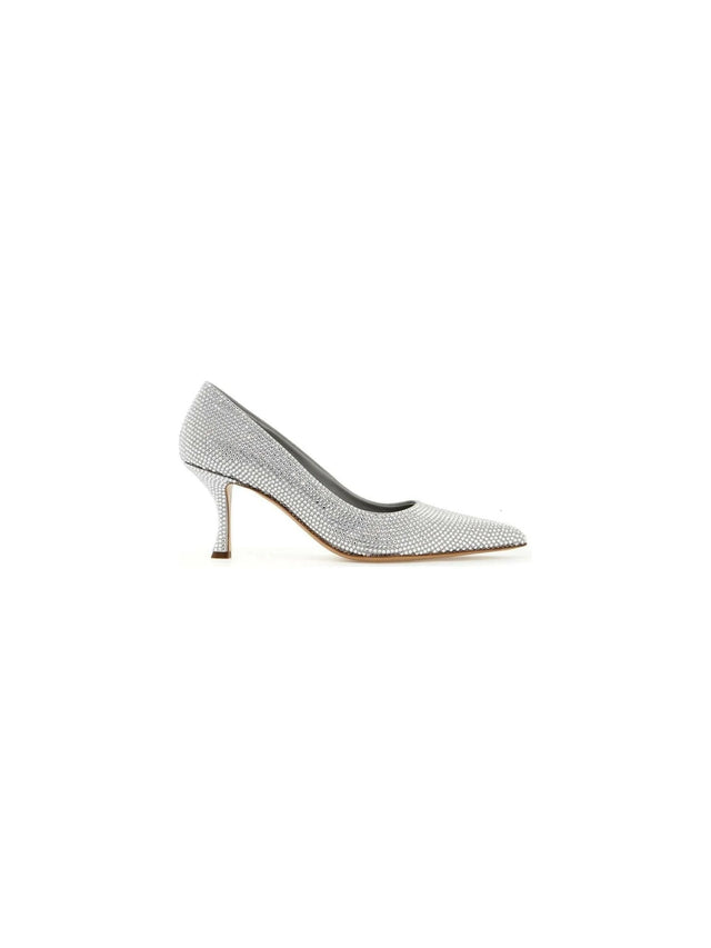 FERRAGAMO-Crystal Embellished Pointed Toe Pumps-JOHN JULIA