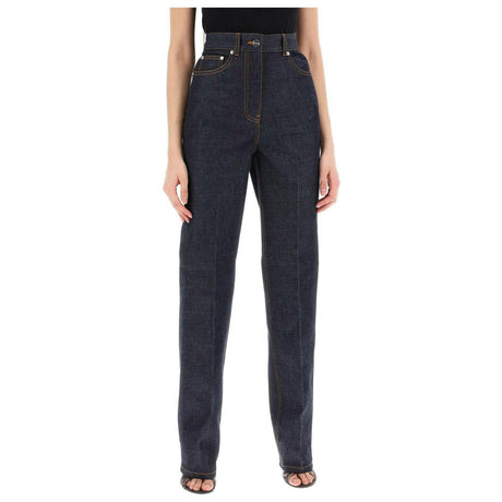 Dark Denim Cotton Straight-Fit Jeans FERRAGAMO JOHN JULIA.