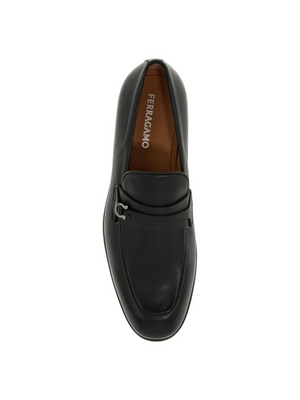 Desio Gancini Leather Loafers.