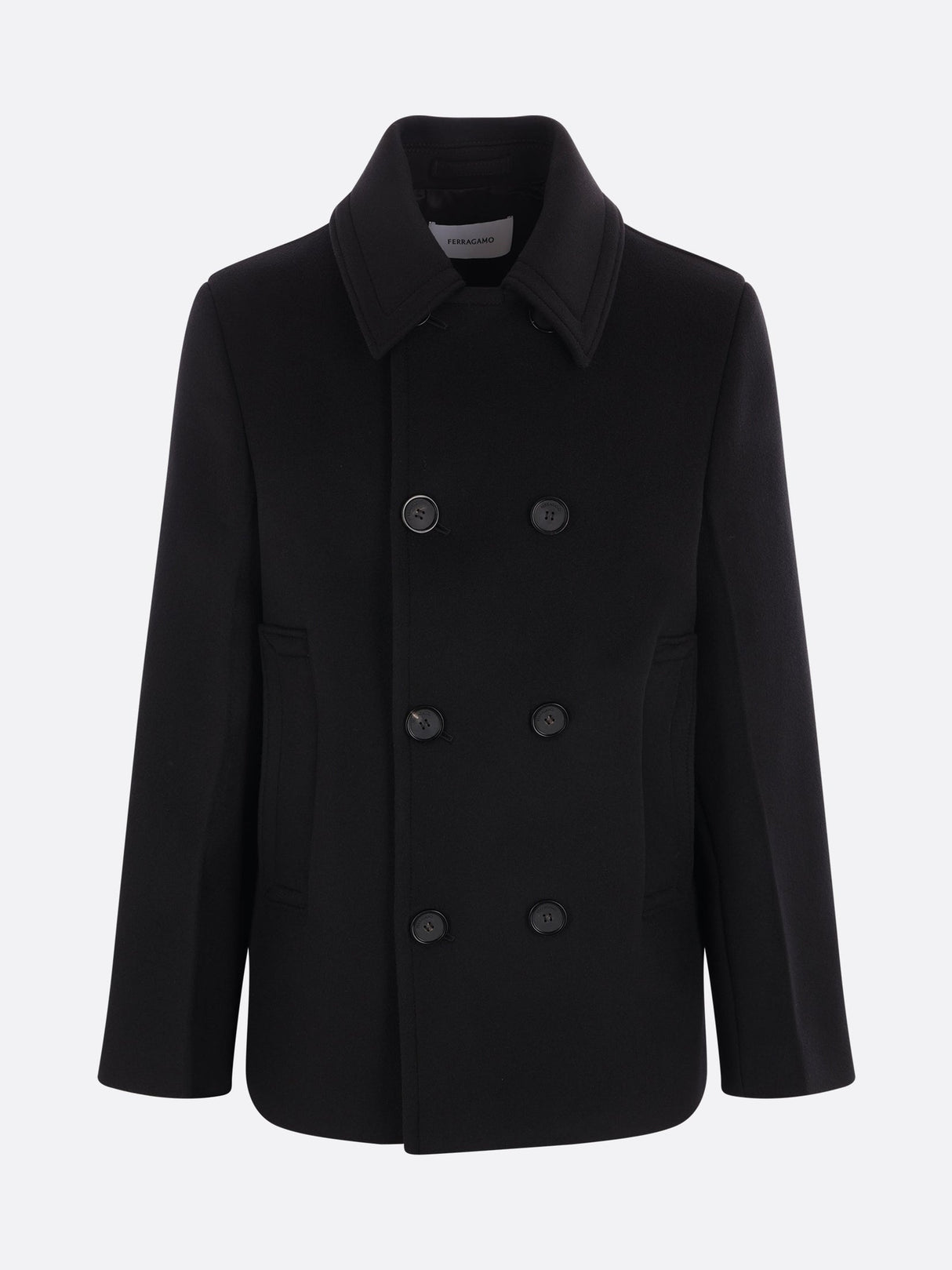 Double-Breasted Wool And Cashmere Peacoat-FERRAGAMO-JOHN JULIA