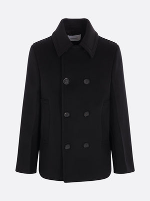 Double-Breasted Wool And Cashmere Peacoat-FERRAGAMO-JOHN JULIA