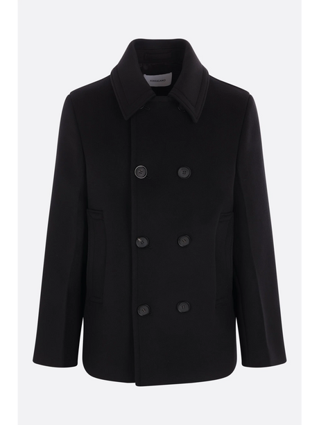 Double-Breasted Wool Cashmere Peacoat-Ferragamo-JOHN JULIA