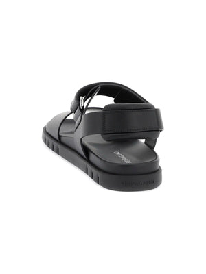 Black Double Strap Sports-Inspired Sandals FERRAGAMO JOHN JULIA.