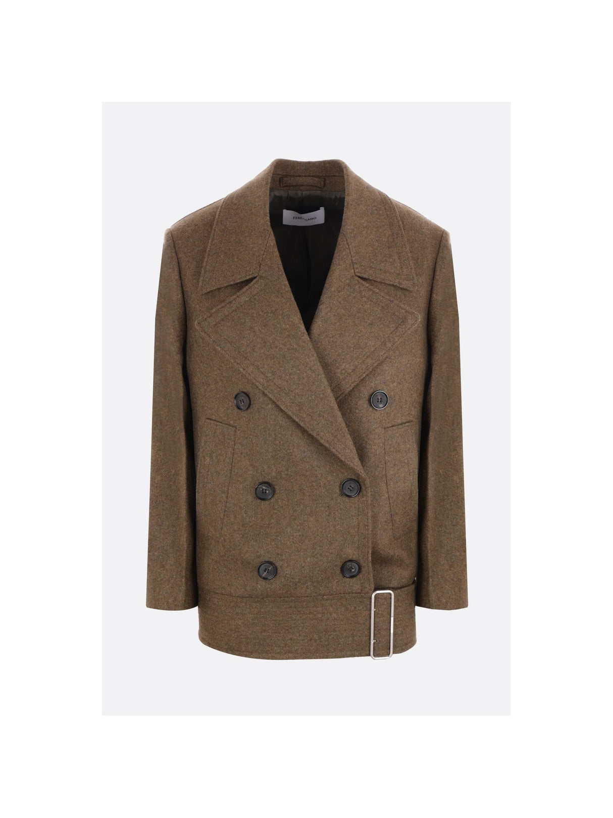 Double Wool Oversize Peacoat-FERRAGAMO-JOHN JULIA