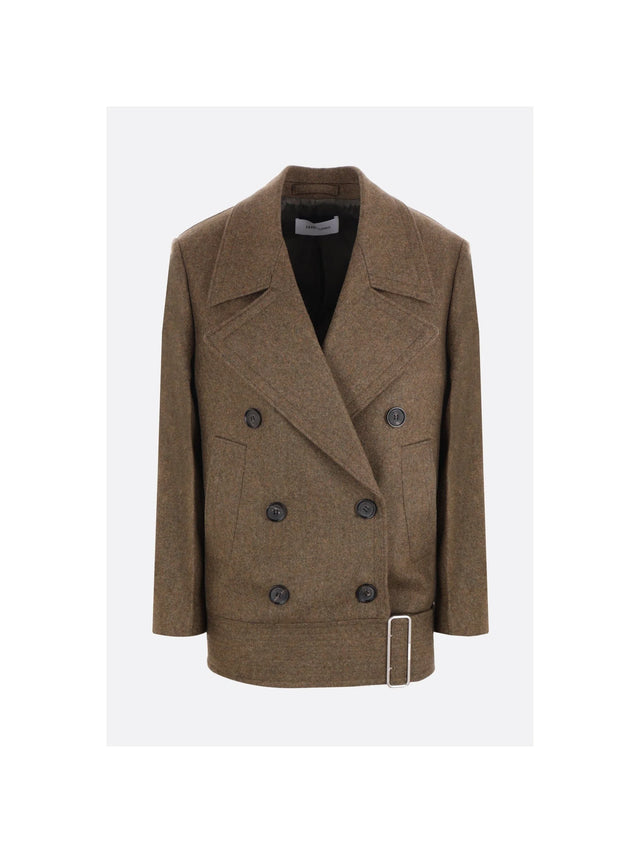 Double Wool Oversize Peacoat-FERRAGAMO-JOHN JULIA