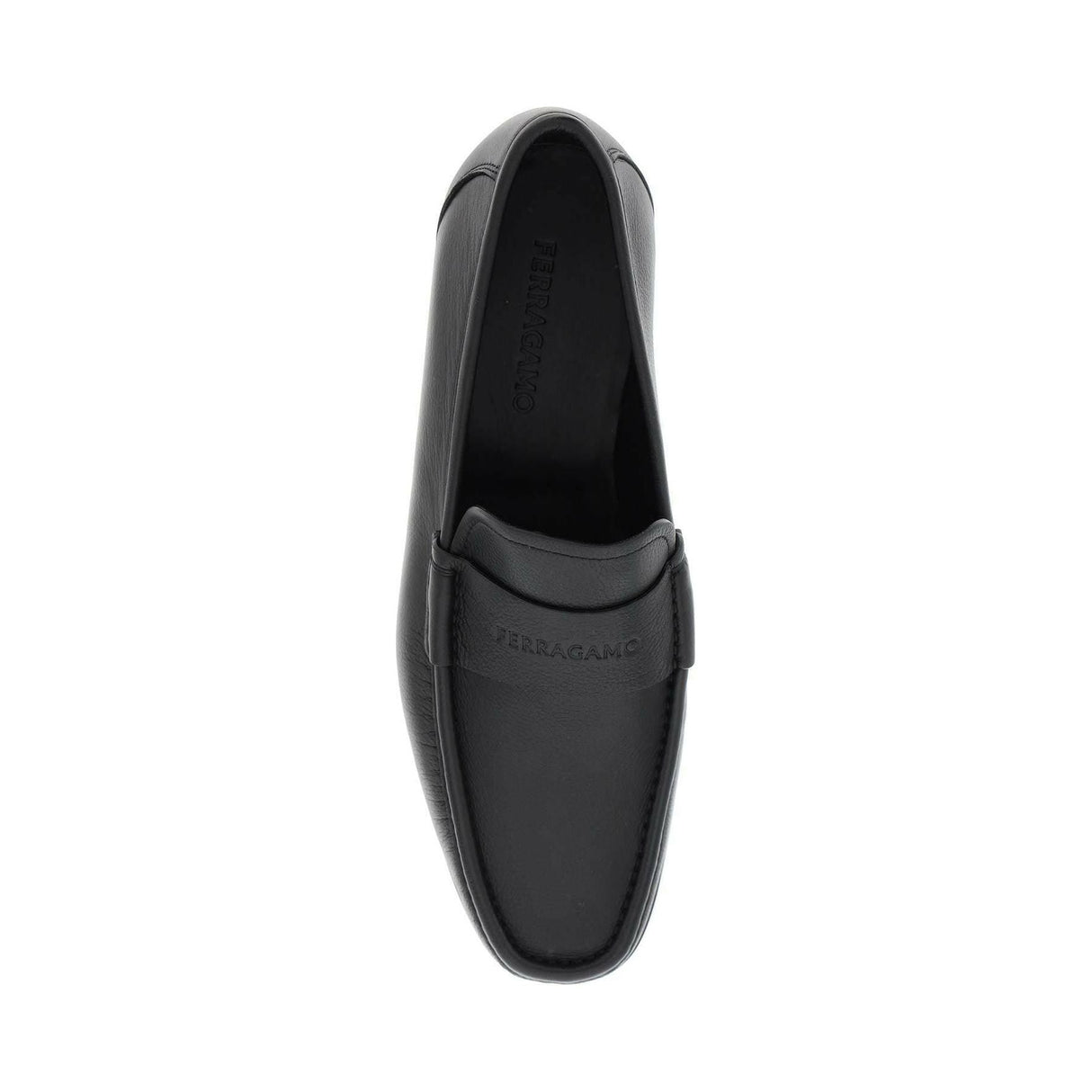 Black Dupont Leather Penny Loafers FERRAGAMO JOHN JULIA.