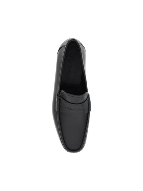 Black Dupont Leather Penny Loafers FERRAGAMO JOHN JULIA.