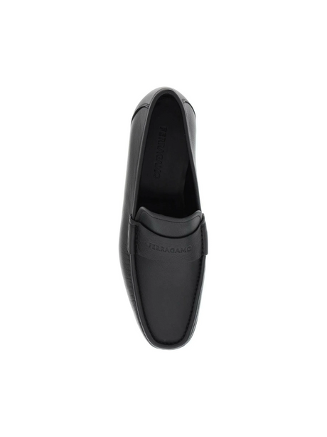 Black Dupont Leather Penny Loafers FERRAGAMO JOHN JULIA.