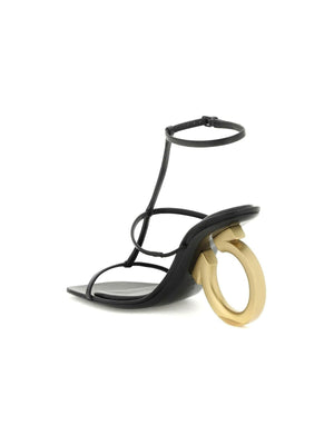 Black 'Elina' Leather Sandals FERRAGAMO JOHN JULIA.