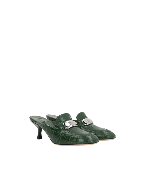 Elodye Crocodile Embossed Leather Mules-FERRAGAMO-JOHN JULIA