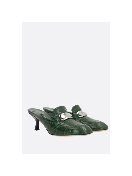 Elodye Crocodile Embossed Leather Mules-FERRAGAMO-JOHN JULIA