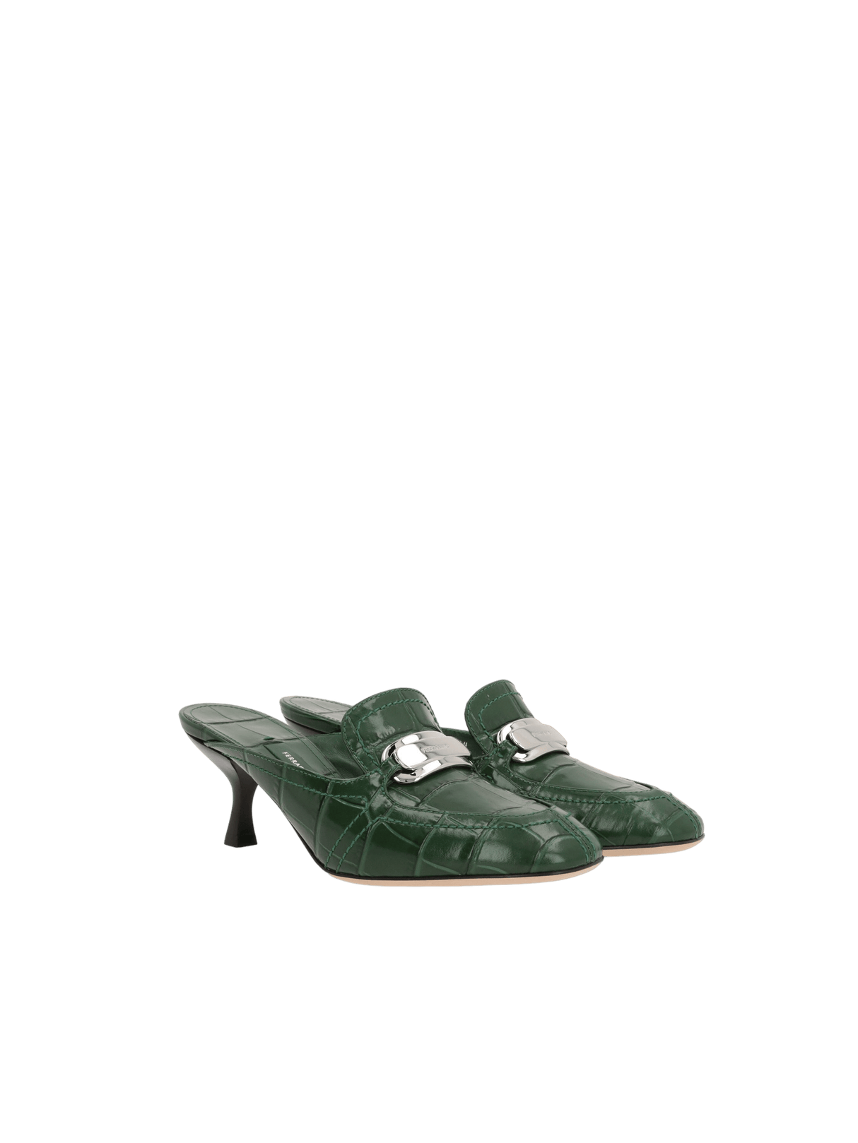 Elodye Crocodile Embossed Leather Mules-FERRAGAMO-JOHN JULIA