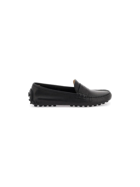 Embossed Logo Leather Loafers-Ferragamo-JOHN JULIA