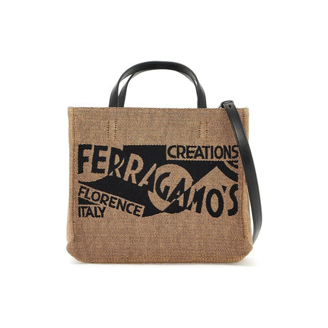 F Signature Small Raffia Tote Bag.