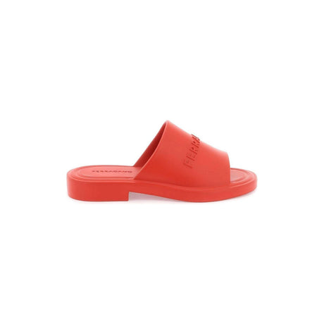 Flame Red Rubber Sandals FERRAGAMO JOHN JULIA.