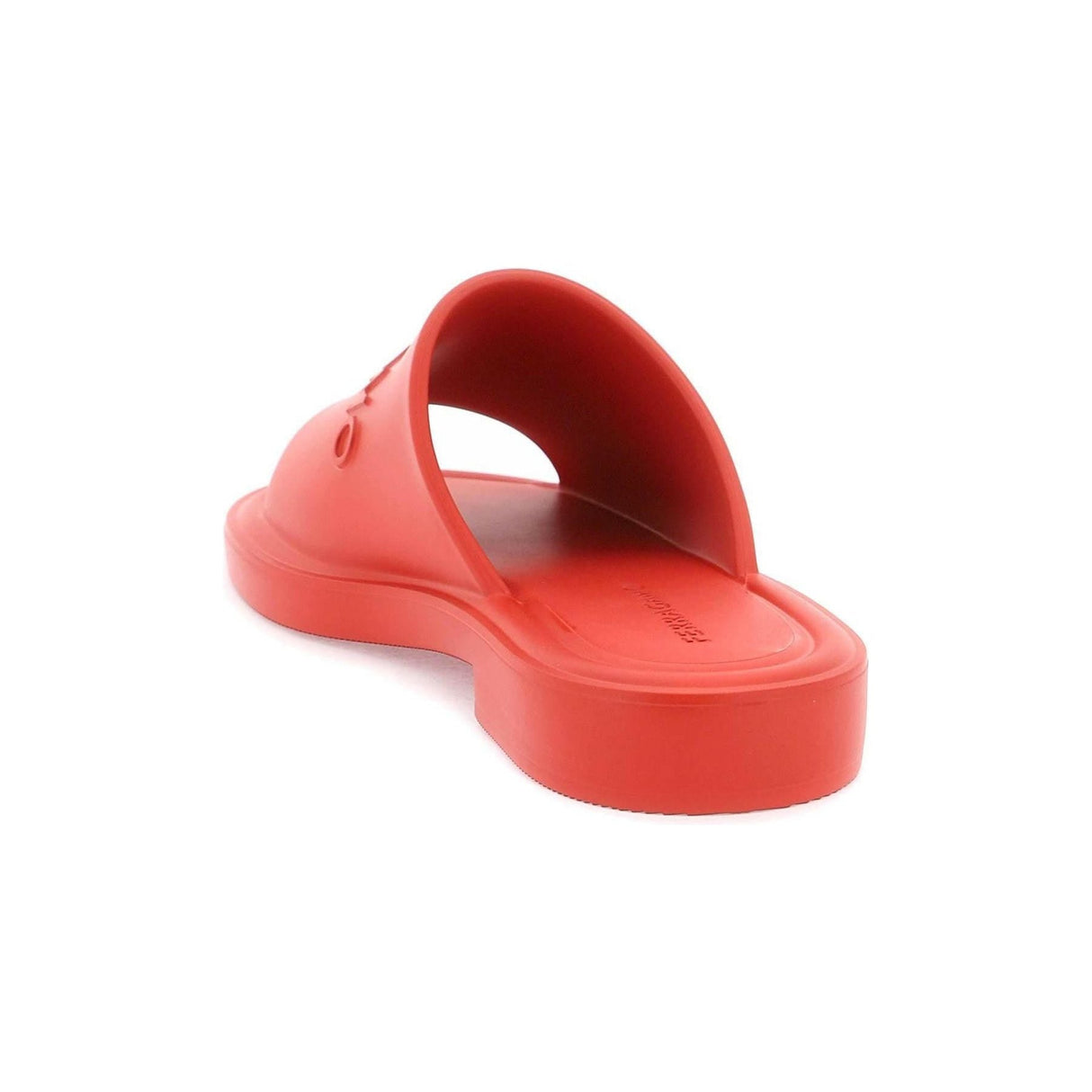 Flame Red Rubber Sandals FERRAGAMO JOHN JULIA.