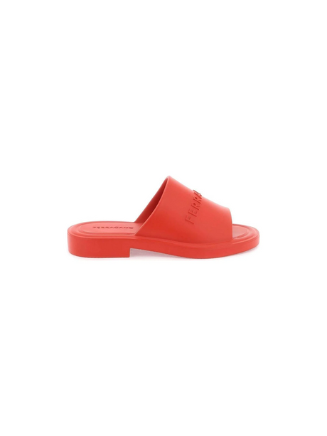 Flame Red Rubber Sandals FERRAGAMO JOHN JULIA.