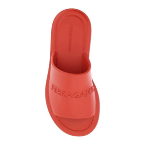 Flame Red Rubber Sandals FERRAGAMO JOHN JULIA.