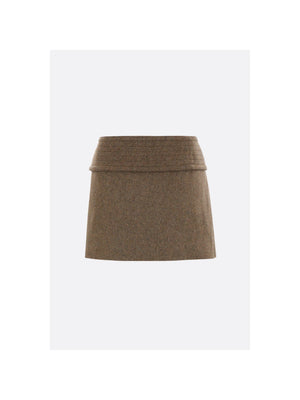 Flannel Miniskirt With Belt-FERRAGAMO-JOHN JULIA