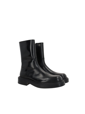 Formia Brushed Leather Ankle Boots-FERRAGAMO-JOHN JULIA