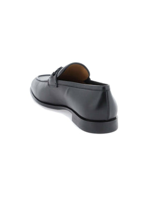 Black Gancini Leather Loafers FERRAGAMO JOHN JULIA.