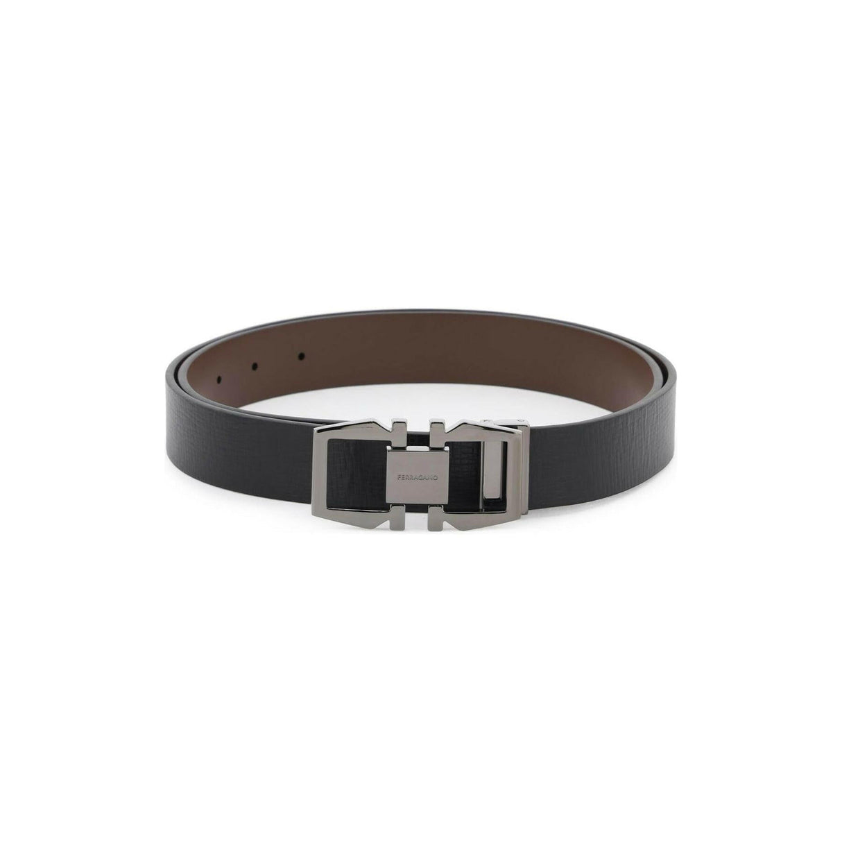 Gancini Buckle Leather Belt.