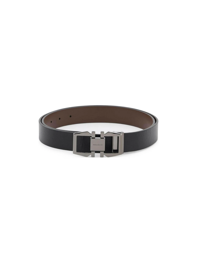 Gancini Buckle Leather Belt.