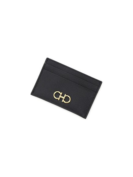 Gancini Grain Leather Card Holder