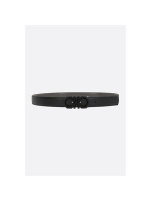 Gancini Grainy And Smooth Leather Reversible Belt-FERRAGAMO-JOHN JULIA