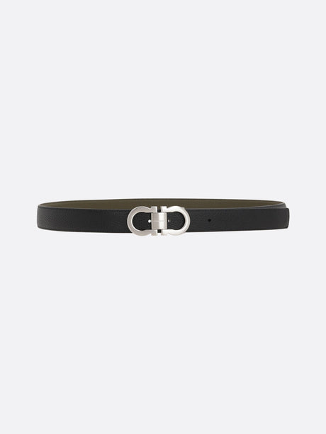 Gancini Grainy Leather Reversible Belt-FERRAGAMO-JOHN JULIA