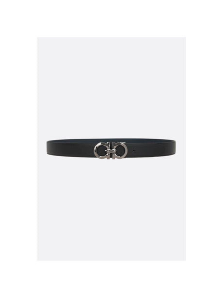 Gancini Grainy Leather Reversible Belt-FERRAGAMO-JOHN JULIA