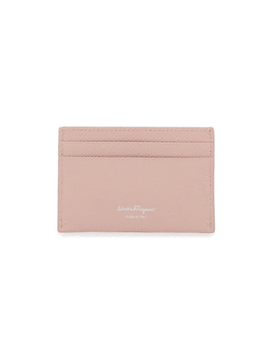 FERRAGAMO-Gancini Hammered Leather Card Holder-JOHN JULIA