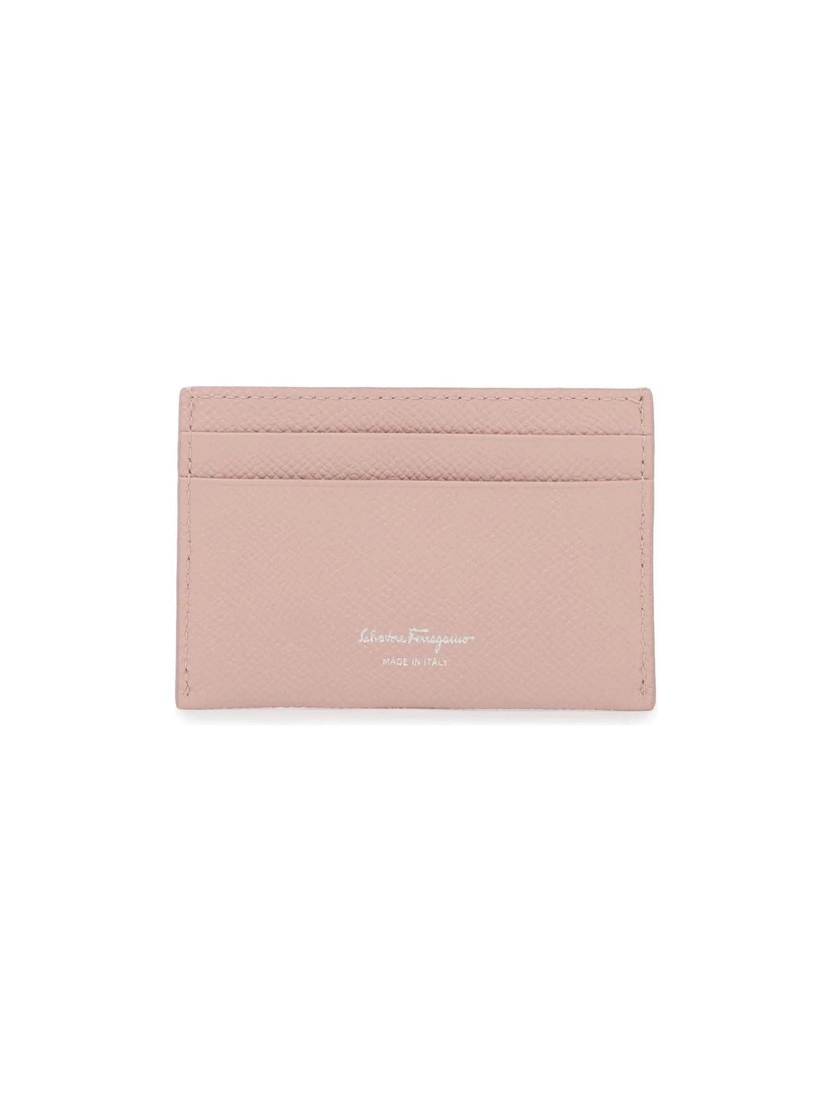 FERRAGAMO-Gancini Hammered Leather Card Holder-JOHN JULIA