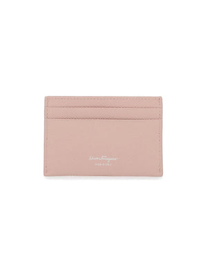 FERRAGAMO-Gancini Hammered Leather Card Holder-JOHN JULIA