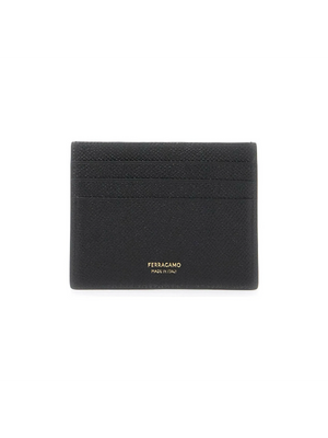 Gancini Hammered Leather Card Holder.