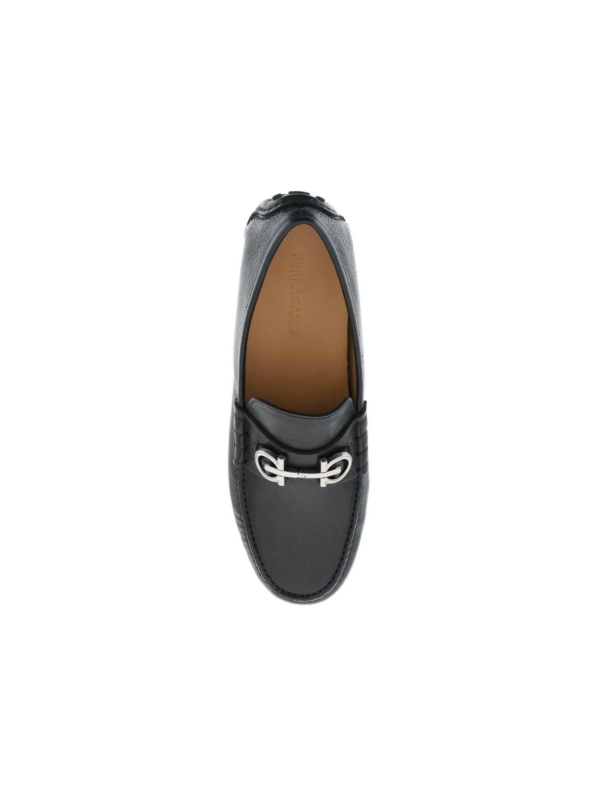 Black Gancini Leather Drivers FERRAGAMO JOHN JULIA.