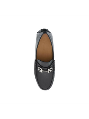 Black Gancini Leather Drivers FERRAGAMO JOHN JULIA.