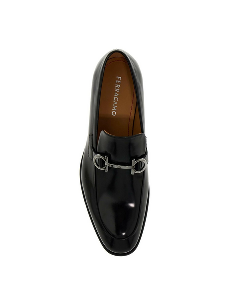 Gancini Leather Loafers.