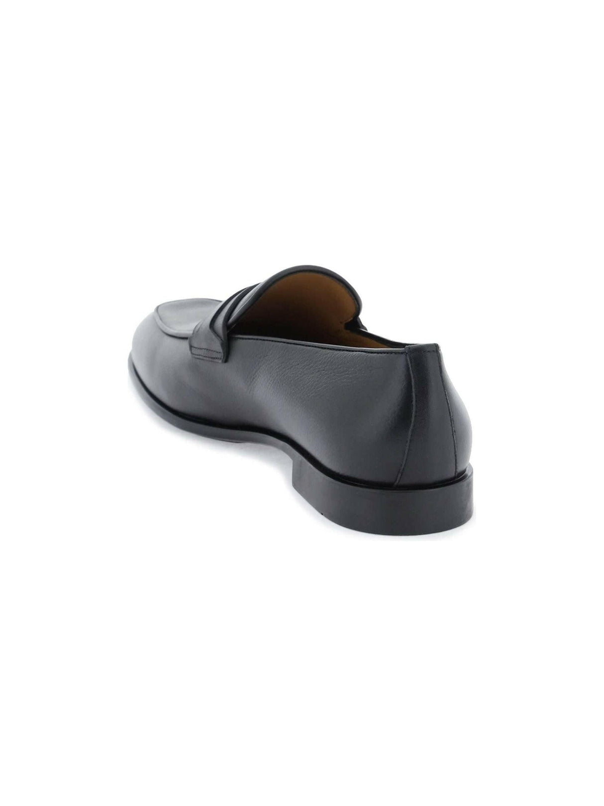 Black Gancini Leather Loafers FERRAGAMO JOHN JULIA.