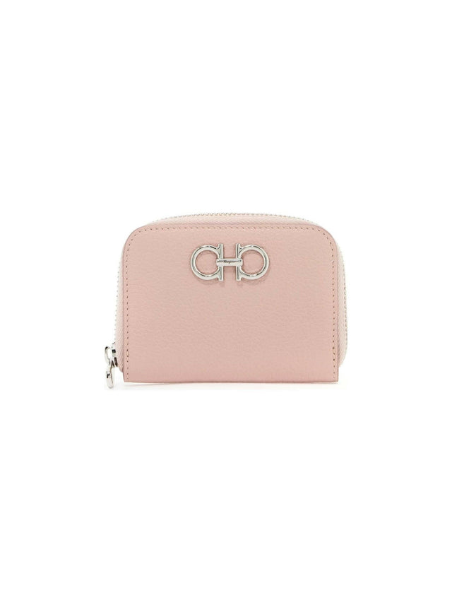 Gancini Leather Zippered Credit Card Holder.