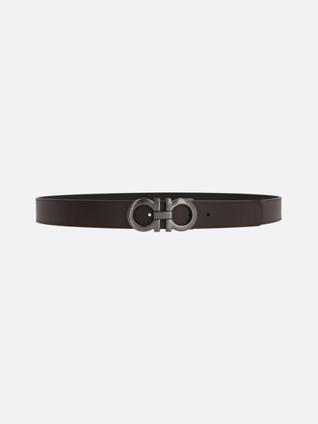 Gancini Matte Leather Reversible Belt-FERRAGAMO-JOHN JULIA