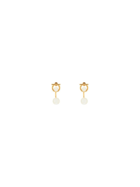 Gancini Earrings With Pearls