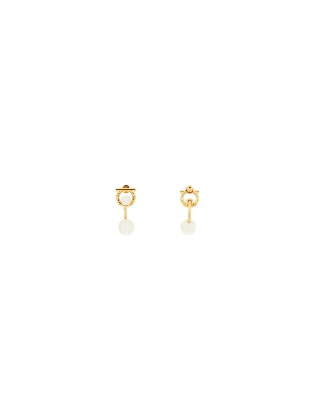 Gancini Earrings With Pearls