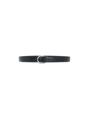 Gancini Smooth and Grainy Leather Reversible Belt-FERRAGAMO-JOHN JULIA