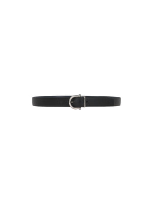 Gancini Smooth and Grainy Leather Reversible Belt-FERRAGAMO-JOHN JULIA