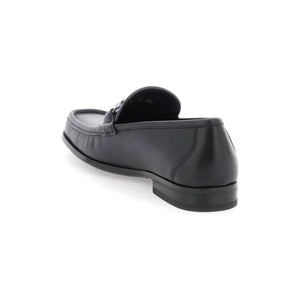 Midnight Blue Gancini Smooth Leather Loafers FERRAGAMO JOHN JULIA.