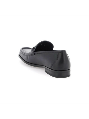 Midnight Blue Gancini Smooth Leather Loafers FERRAGAMO JOHN JULIA.