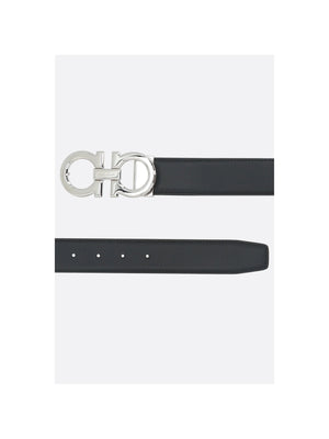 Gancini Smooth Leather Reversible Belt-FERRAGAMO-JOHN JULIA