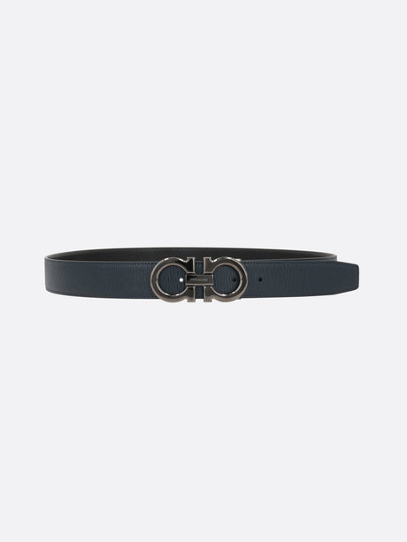 Gancini Textured Leather Reversible Belt-FERRAGAMO-JOHN JULIA