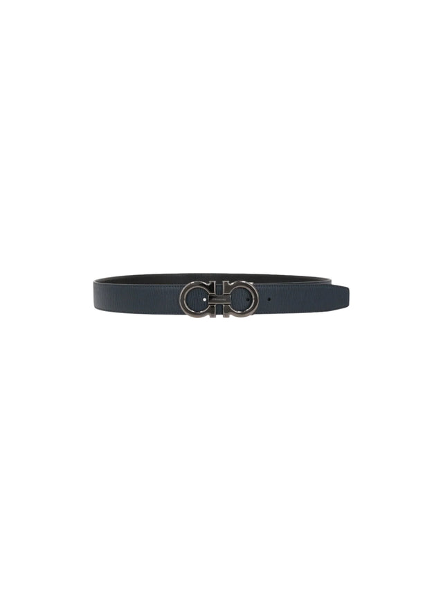 Gancini Textured Leather Reversible Belt-FERRAGAMO-JOHN JULIA